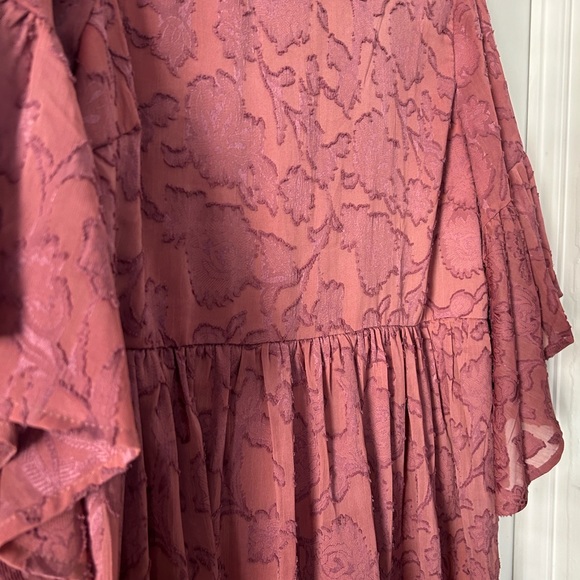 Boutique Dark Mauve Floral Dress - Picture 2 of 5
